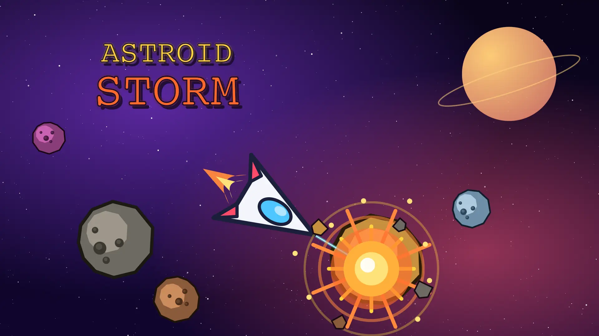 Asteroid Storm — free physics-based space arcade game