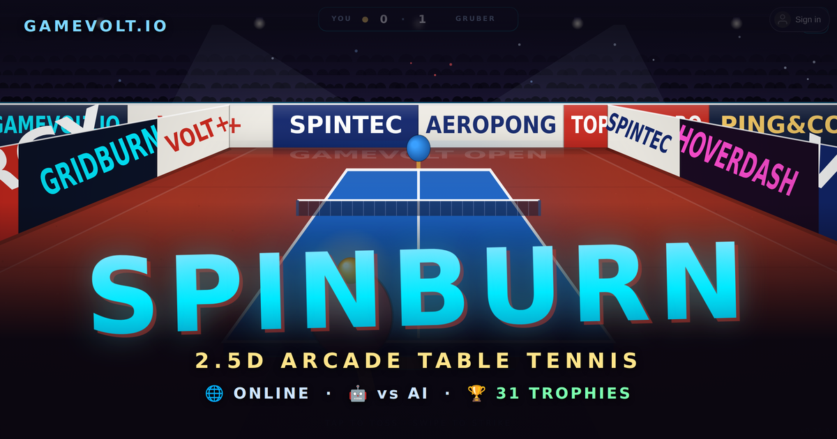Spinburn — 2.5D arcade table tennis